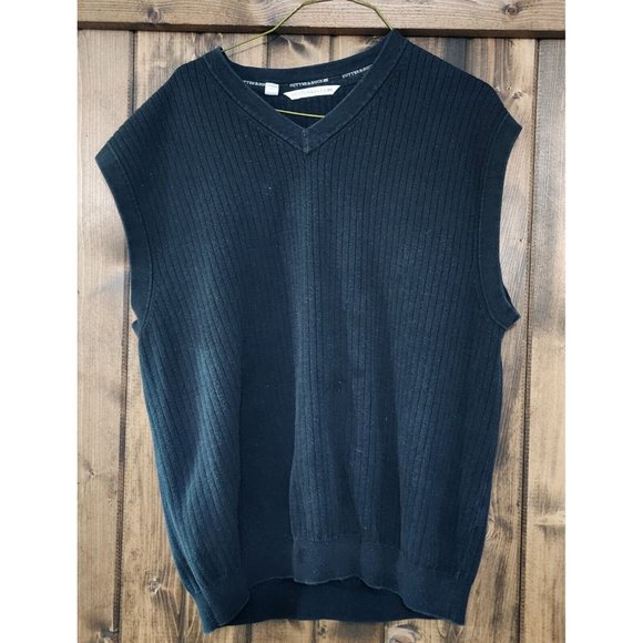 Cutter & Buck‎ Golf Sweater Vest Chest Logo V-Neck XL Black NWT MSRP $65 - Picture 1 of 3